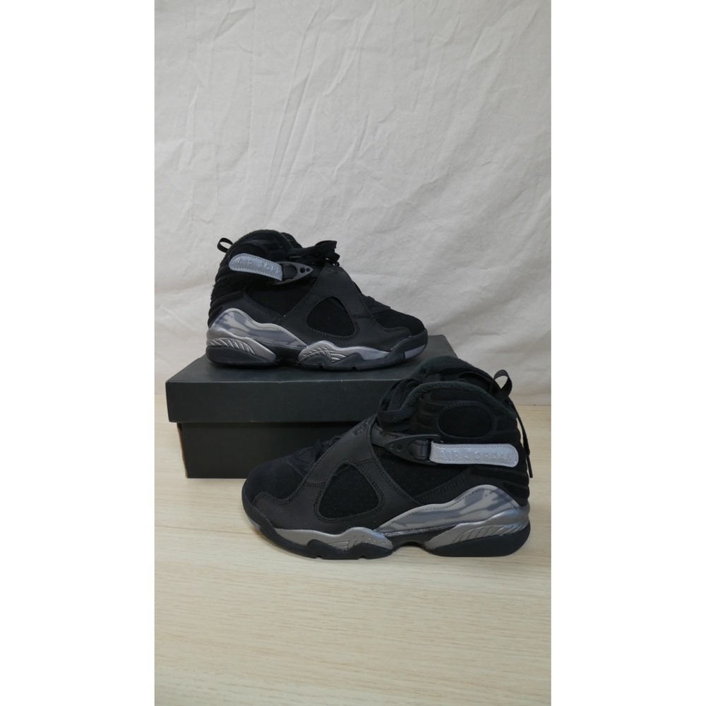 Jordan Air Jordan 8 Retro Winter GS Black Gunsmoke Silver High Top Sneaker 3.5Y
